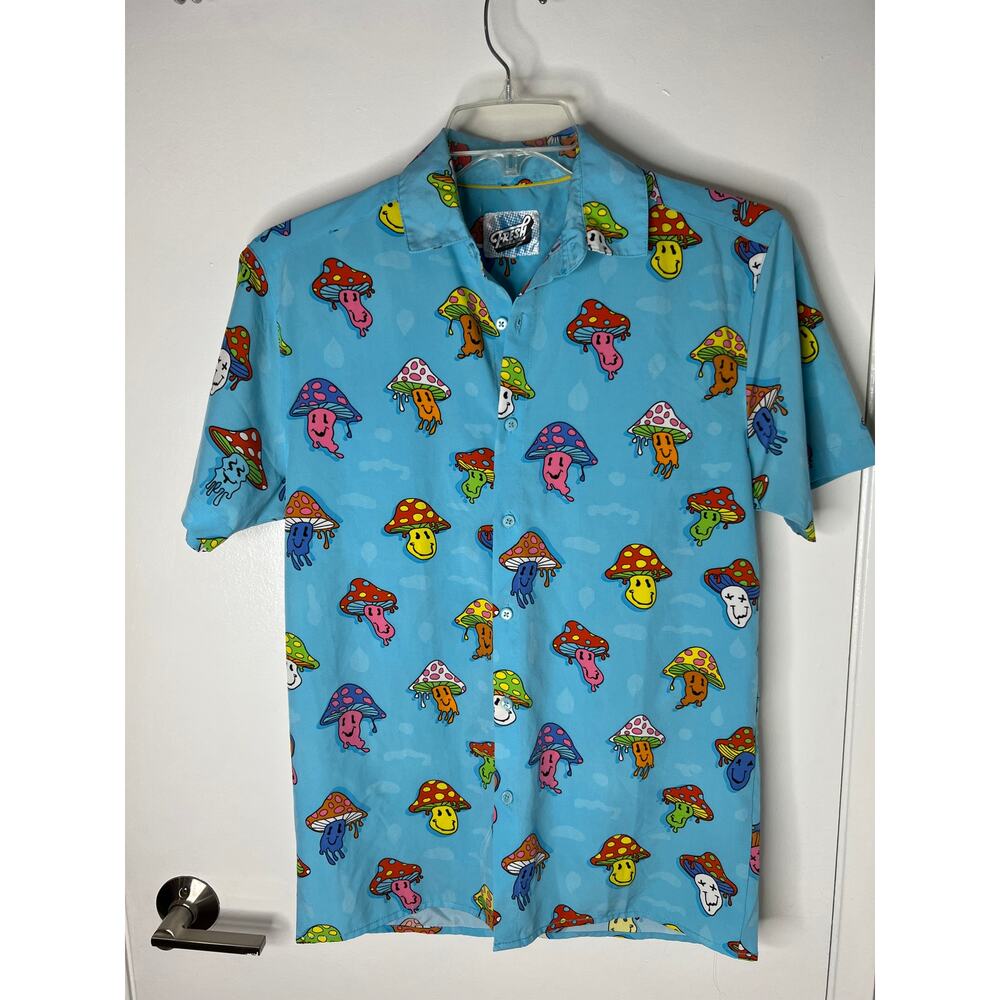 Fresh Prints of Bel-Air Men's Button Down Mushroom Shirt ~ Size S